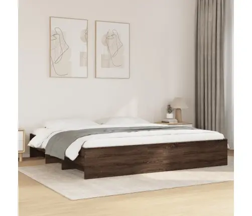 Gultas Rāmis Bez Matrača, Brūns, 200X200 Cm, Inženierijas Koks Vidaxl