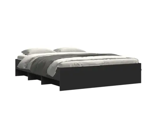 Gulta Bez Matrača, Melns, 160X200 Cm, Inženierijas Koks Vidaxl