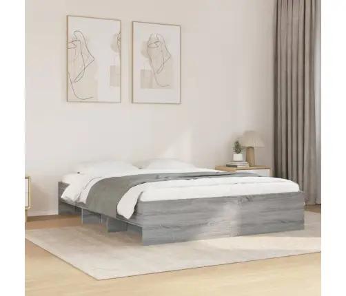 Gultas Rāmis, Pelēka Ozolkoka, 150X200 Cm, Inženierijas Koks Vidaxl