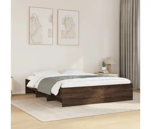 Voodiraam Ilma Madratsita Pruun Tamm 150X200 Cm Tehispuit