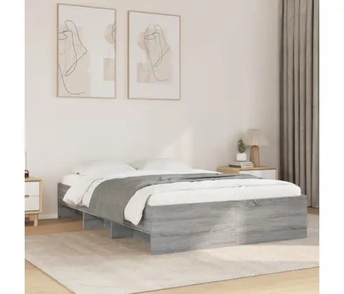 Gultas Rāmis, Pelēka Ozolkoka, 120X200 Cm, Inženierijas Koks Vidaxl
