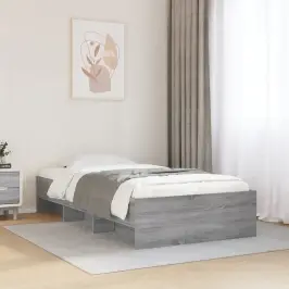Gultas Rāmis, Pelēka Ozolkoka, 100X200 Cm, Inženierijas Koks Vidaxl Gultas Rāmis, Pelēka Ozolkoka, 100X200 Cm, Inženierijas Koks Vidaxl