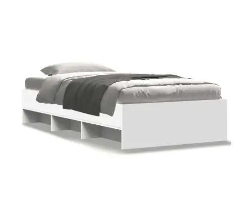 Voodiraam, Valge, 90 X 200 cm Tehispuit