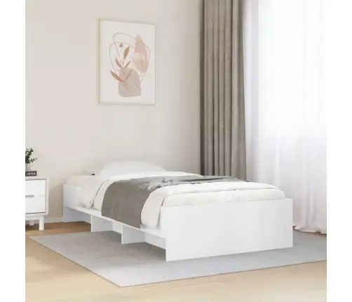 Voodiraam, Valge, 90 X 200 cm Tehispuit