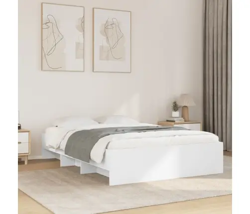 Gultas Rāmis, Balts, 140X190 Cm, Inženierijas Koks Vidaxl