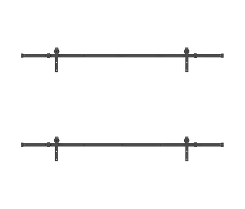 Bīdāmo Durvju Sistēma, 213,5 Cm, Melns Tērauds Vidaxl