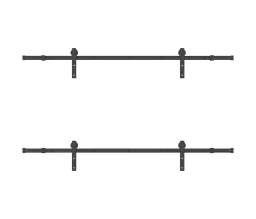 Bīdāmo Durvju Sistēma, 200 Cm, Melns Tērauds Vidaxl