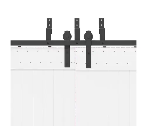 Bīdāmo Durvju Sistēma, 200 Cm, Melns Tērauds Vidaxl
