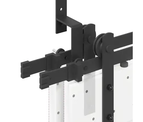 Bīdāmo Durvju Sistēma, 200 Cm, Melns Tērauds Vidaxl