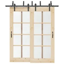 Bīdāmo Durvju Sistēma, 200 Cm, Melns Tērauds Vidaxl