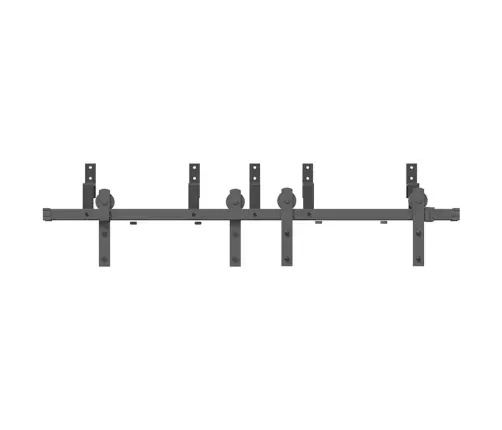 Bīdāmo Durvju Sistēma, 152,5 Cm, Melns Tērauds Vidaxl