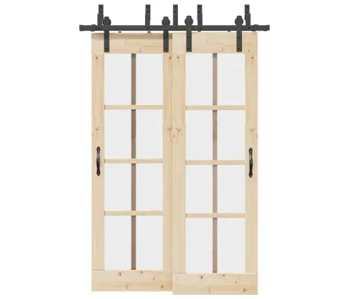 Bīdāmo Durvju Sistēma, 152,5 Cm, Melns Tērauds Vidaxl