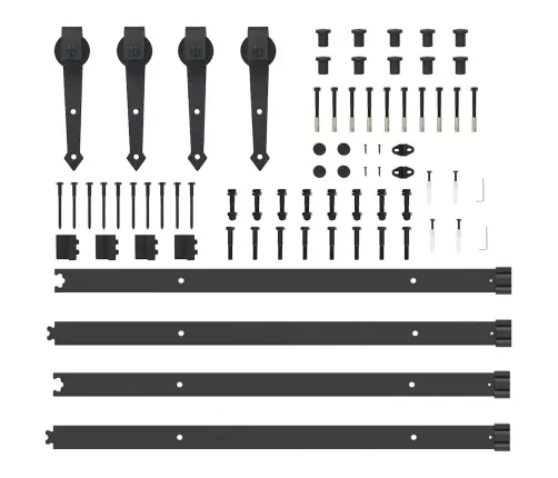Bīdāmo Durvju Sistēma, 152,5 Cm, Melns Tērauds Vidaxl
