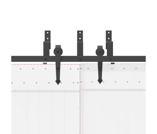 Bīdāmo Durvju Sistēma, 152,5 Cm, Melns Tērauds Vidaxl