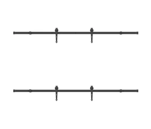 Bīdāmo Durvju Sistēma, 213,5 Cm, Melns Tērauds Vidaxl