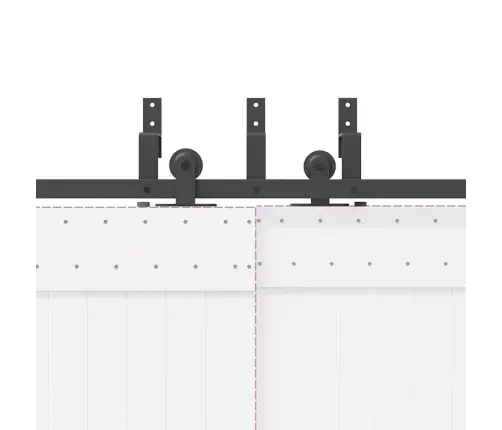 Bīdāmo Durvju Sistēma, 152,5 Cm, Melns Tērauds Vidaxl