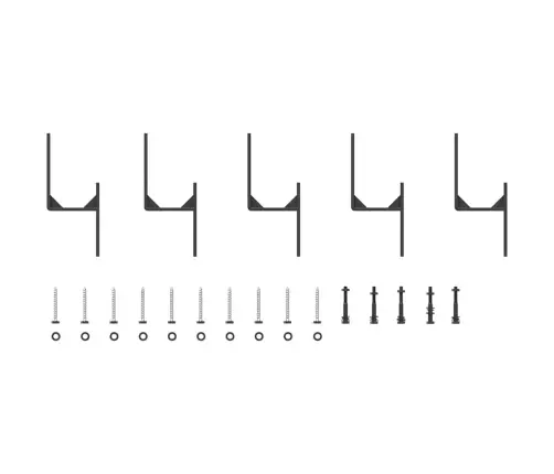 Liugukse Tarvikute Komplekt 213,5 Cm Terasest, Must