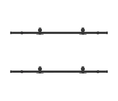 Bīdāmo Durvju Sistēma, 183 Cm, Melns Tērauds Vidaxl