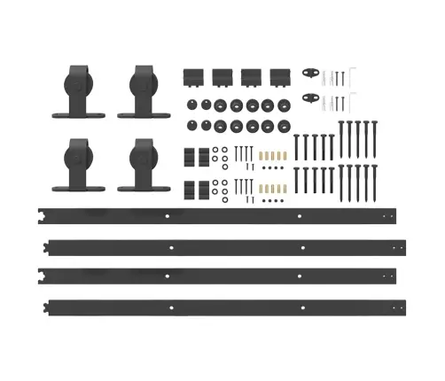 Bīdāmo Durvju Sistēma, 183 Cm, Melns Tērauds Vidaxl