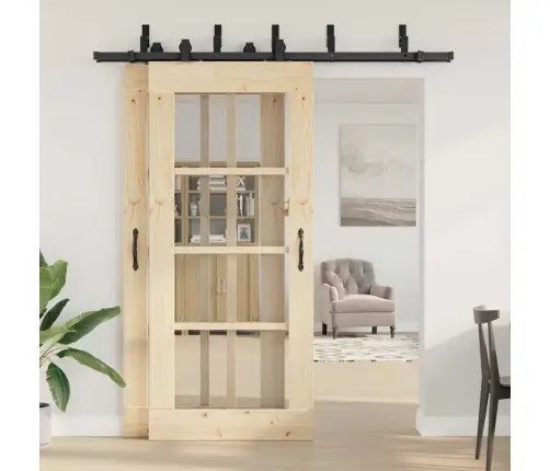 Bīdāmo Durvju Sistēma, 200 Cm, Melns Tērauds Vidaxl