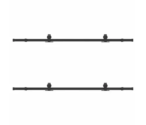 Bīdāmo Durvju Sistēma, 200 Cm, Melns Tērauds Vidaxl