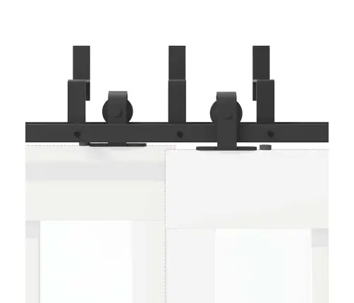 Bīdāmo Durvju Sistēma, 200 Cm, Melns Tērauds Vidaxl