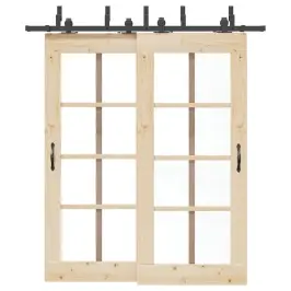 Bīdāmo Durvju Sistēma, 200 Cm, Melns Tērauds Vidaxl