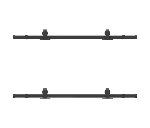 Bīdāmo Durvju Sistēma, 152,5 Cm, Melns Tērauds Vidaxl