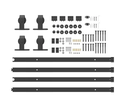 Bīdāmo Durvju Sistēma, 152,5 Cm, Melns Tērauds Vidaxl