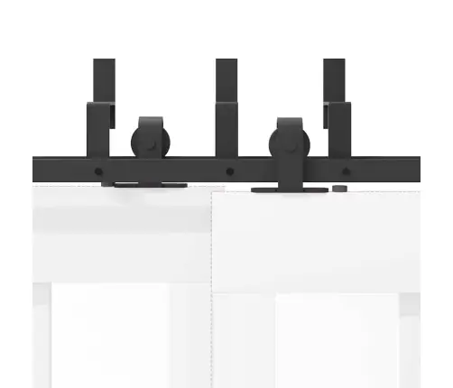Bīdāmo Durvju Sistēma, 152,5 Cm, Melns Tērauds Vidaxl