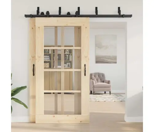 Bīdāmo Durvju Sistēma, 213,5 Cm, Melns Tērauds Vidaxl