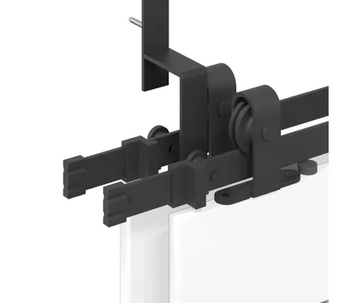 Bīdāmo Durvju Sistēma, 213,5 Cm, Melns Tērauds Vidaxl