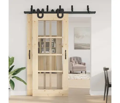 Stumdomų Durų Įrangos Rinkinys, Juodos Spalvos, 183 cm Plienas