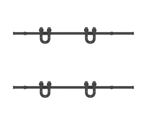 Stumdomų Durų Įrangos Rinkinys, Juodos Spalvos, 183 cm Plienas