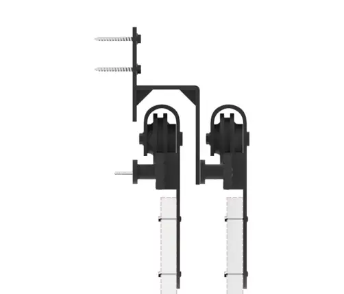 Stumdomų Durų Įrangos Rinkinys, Juodos Spalvos, 183 cm Plienas