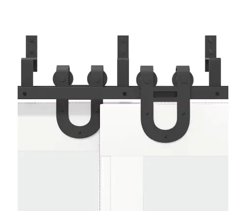 Stumdomų Durų Įrangos Rinkinys, Juodos Spalvos, 183 cm Plienas