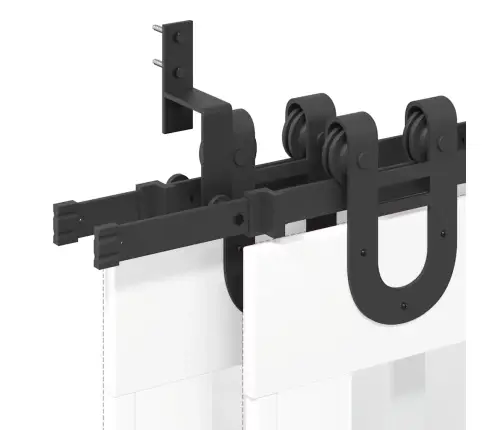 Stumdomų Durų Įrangos Rinkinys, Juodos Spalvos, 183 cm Plienas