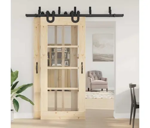 Bīdāmo Durvju Sistēma, 200 Cm, Melns Tērauds Vidaxl