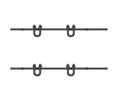 Bīdāmo Durvju Sistēma, 200 Cm, Melns Tērauds Vidaxl