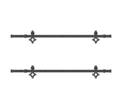 Bīdāmo Durvju Sistēma, 152,5 Cm, Melns Tērauds Vidaxl