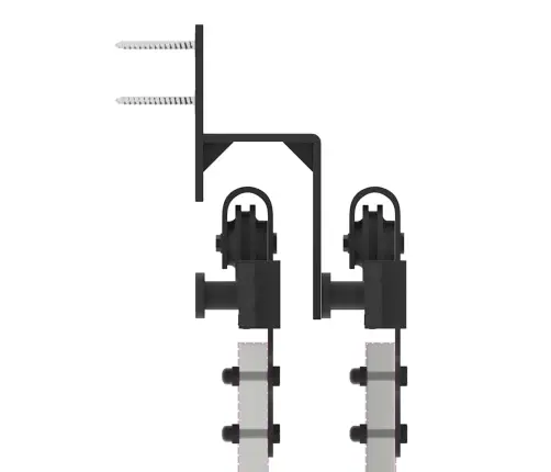 Bīdāmo Durvju Sistēma, 213,5 Cm, Melns Tērauds Vidaxl
