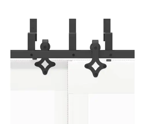 Bīdāmo Durvju Sistēma, 213,5 Cm, Melns Tērauds Vidaxl