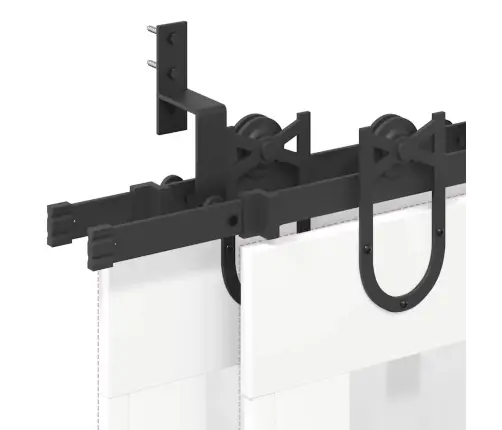 Bīdāmo Durvju Sistēma, 183 Cm, Melns Tērauds Vidaxl