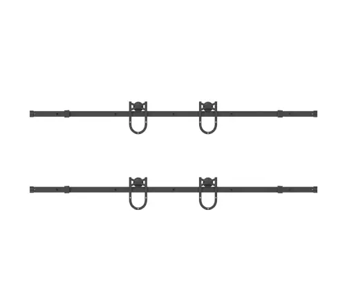 Stumdomų Durų Įrangos Rinkinys, Juodos Sp., 200cm Plienas