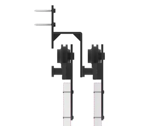 Stumdomų Durų Įrangos Rinkinys, Juodos Sp., 200cm Plienas