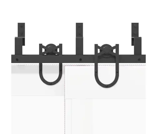 Stumdomų Durų Įrangos Rinkinys, Juodos Sp., 200cm Plienas