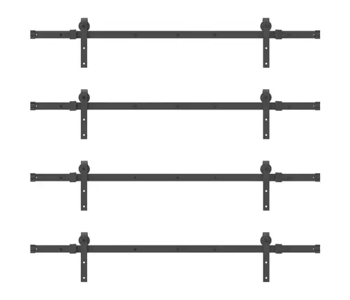 Bīdāmo Durvju Sistēma, 305 Cm, Melns Tērauds Vidaxl