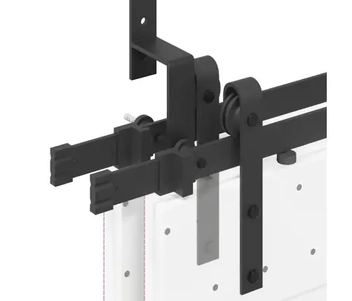 Bīdāmo Durvju Sistēma, 305 Cm, Melns Tērauds Vidaxl