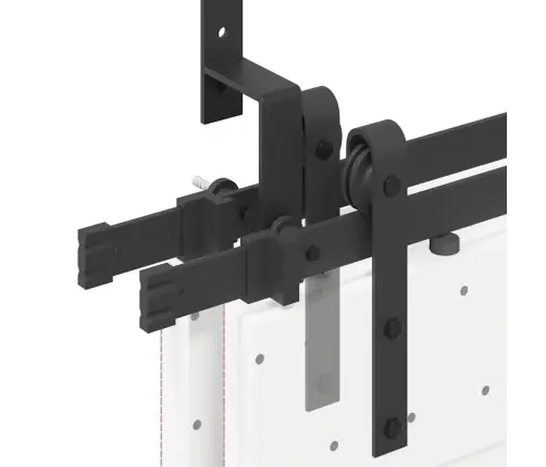 Bīdāmo Durvju Sistēma, 427 Cm, Melns Tērauds Vidaxl