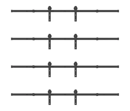 Bīdāmo Durvju Sistēma, 366 Cm, Melns Tērauds Vidaxl